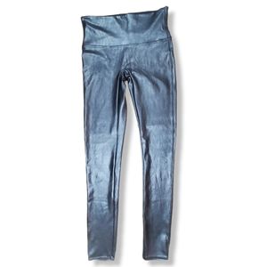 Spanx Black Faux Leather Womens Leggings